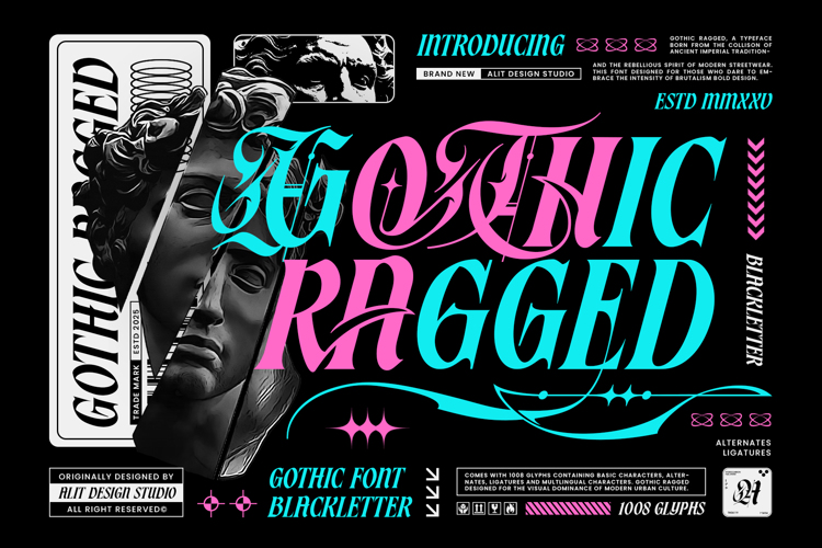 Preview of Gothic Ragged Font