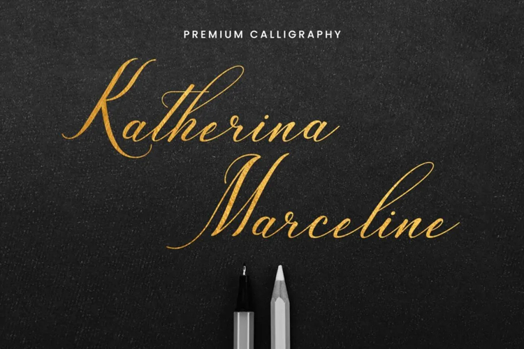 Preview of Katherina Marceline Fancy Cursive Font