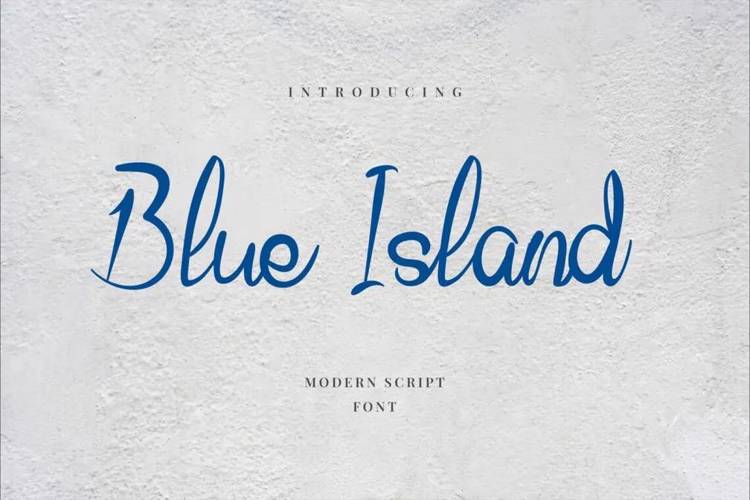 Preview of Blue Island Stylish Cute Cursiv Font