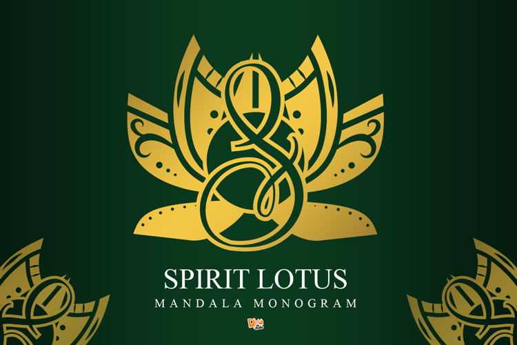 Spirit Lotus Mandala Monogram Font