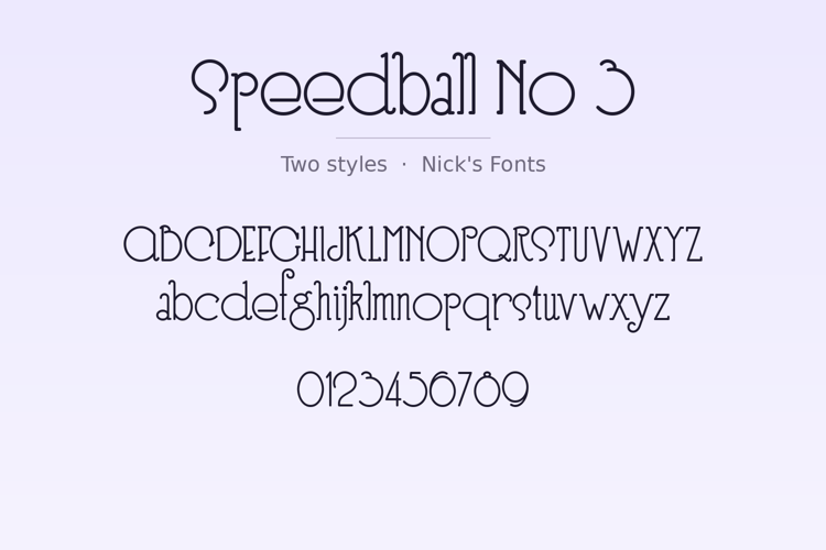 Preview of Speedball No 3 Font