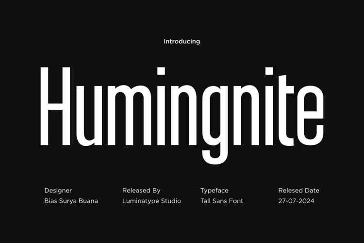 Preview of Humingnite Med Font