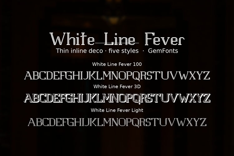 Preview of White Line Fever Font