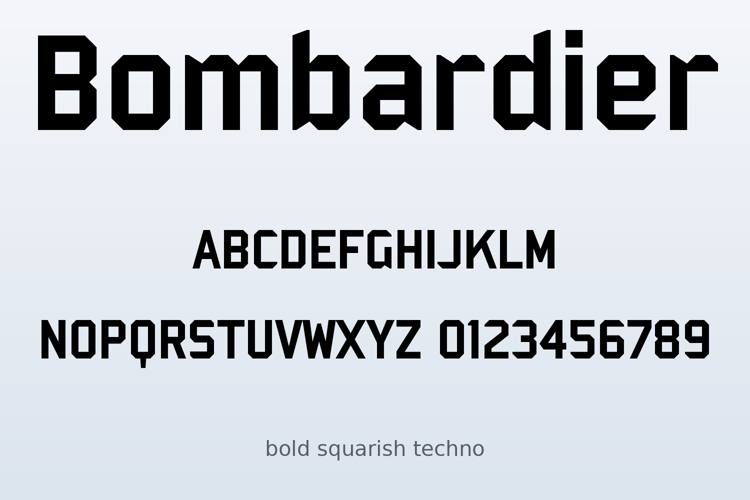 Preview of Bombardier Font