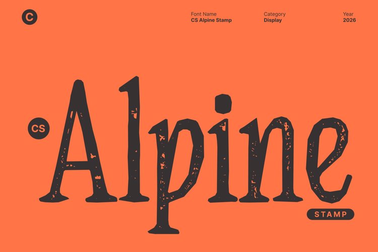 Preview of CS Alpine Stamp Font