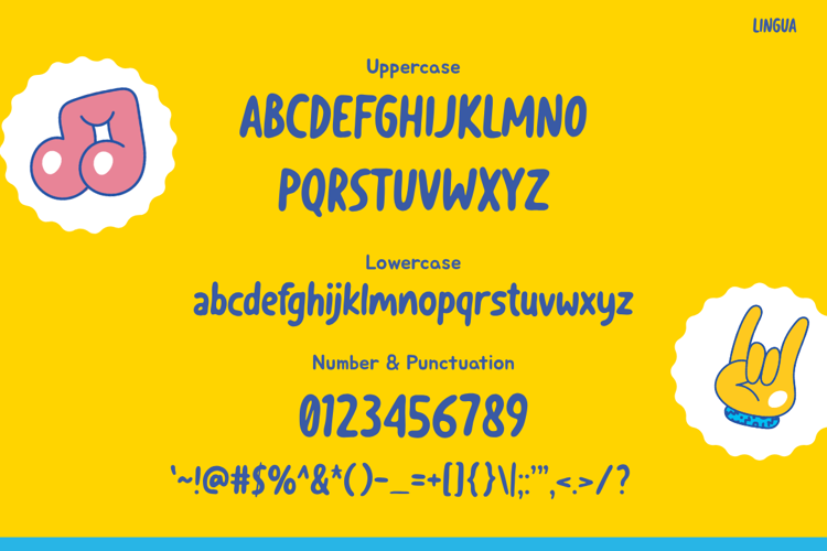 Preview of LINGUA Font