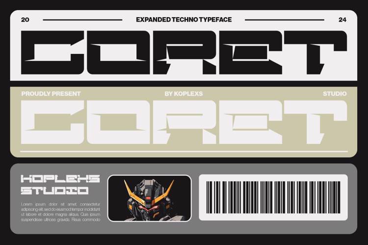 Preview of CORET Font