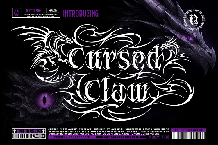 Preview of Cursed Claw Font