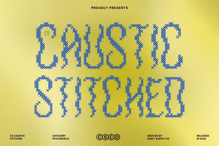 Preview of CS Caustic Stitched Font