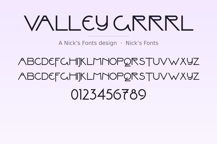 Preview of Valley Grrrl Font