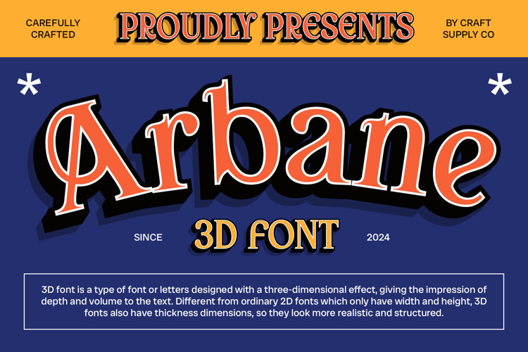 Arbane 3D Font