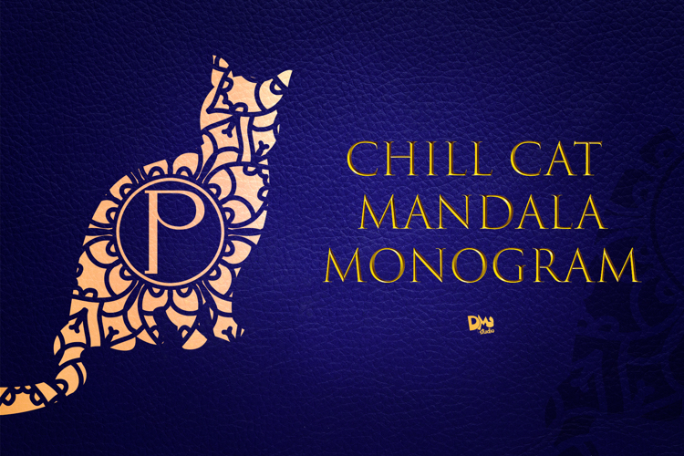 Preview of Chill Cat Mandala Monogram Font
