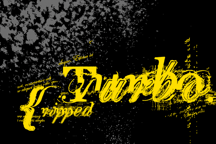 TURBO ripped Font