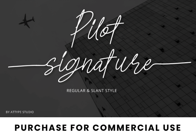 Preview of Pilot Signature Font