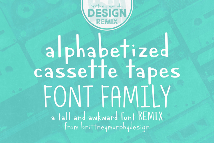 Alphabetized Cassette Tapes Font