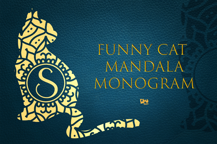 Preview of Funny Cat Mandala Monogram Font