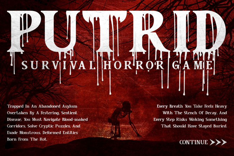 Preview of Crimson Horror Font