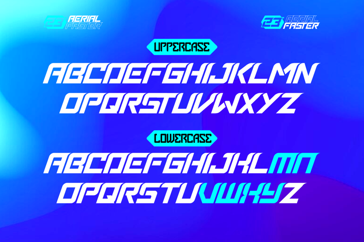 Preview of Aerial Faster - Regular Font