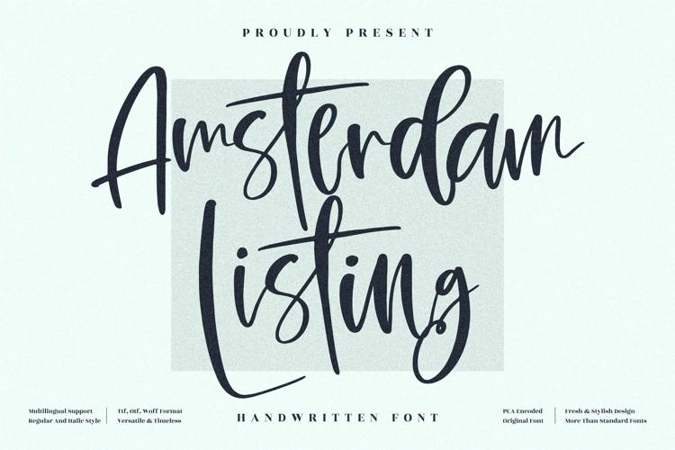 Amsterdam Listing Font
