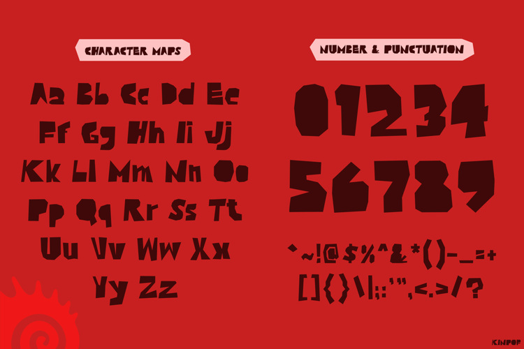 Preview of KINPOF Font