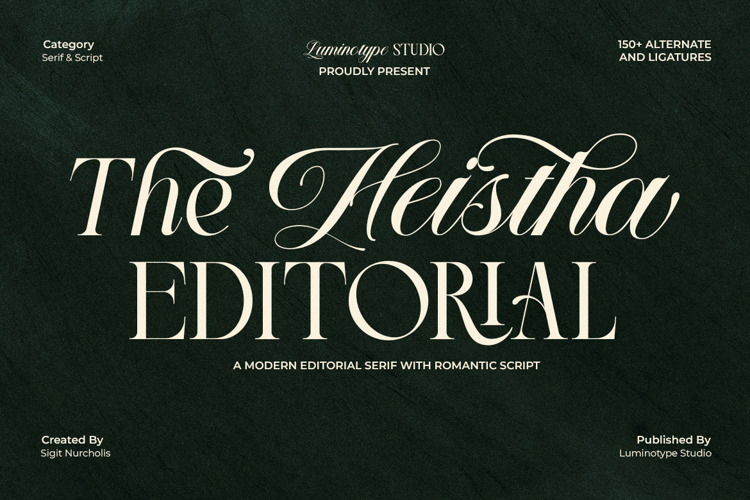 Preview of LT The Heistha Editorial Font