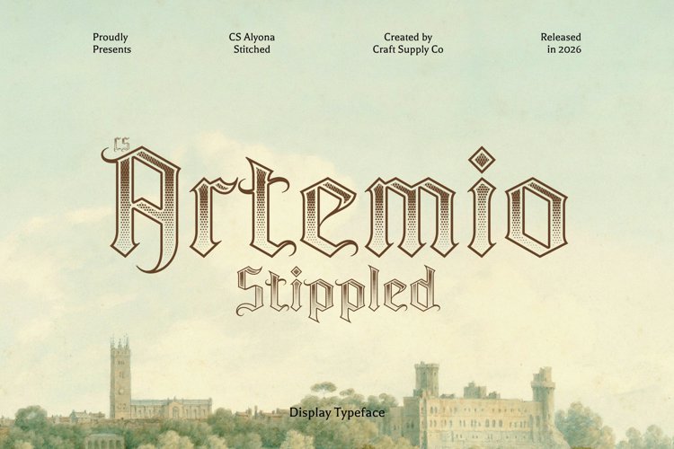 Preview of CS Artemio Stippled Font