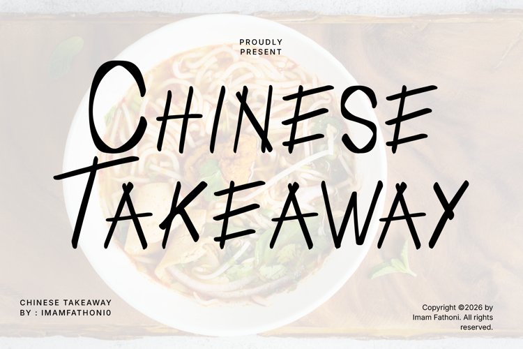 Preview of Chinese Takeaway Font