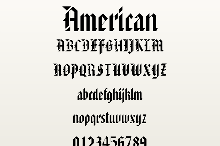 Preview of American Text Font