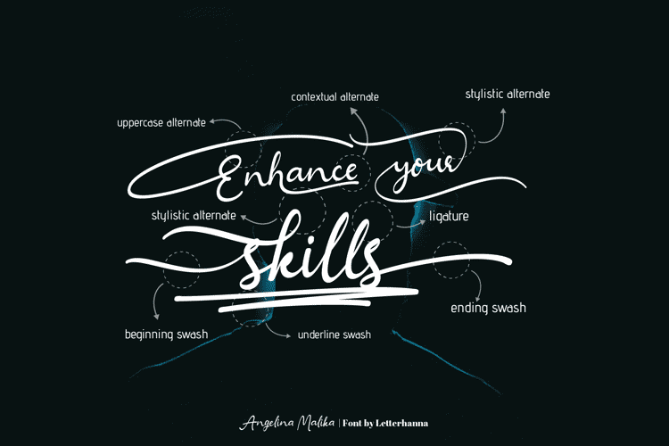 Preview of Angelina Malika Font