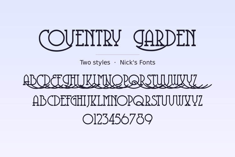 Preview of Coventry Garden Font