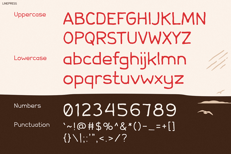 Preview of Linepress Font