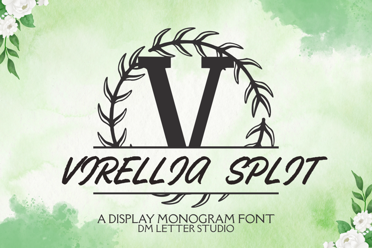 Preview of Virellia Split Monogram Font