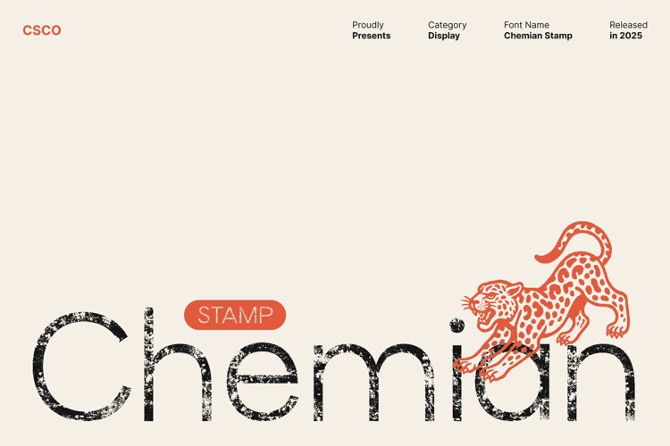 Preview of Chemian Stamp Font