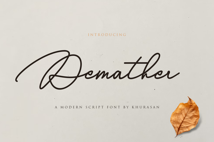 Preview of Demather Font