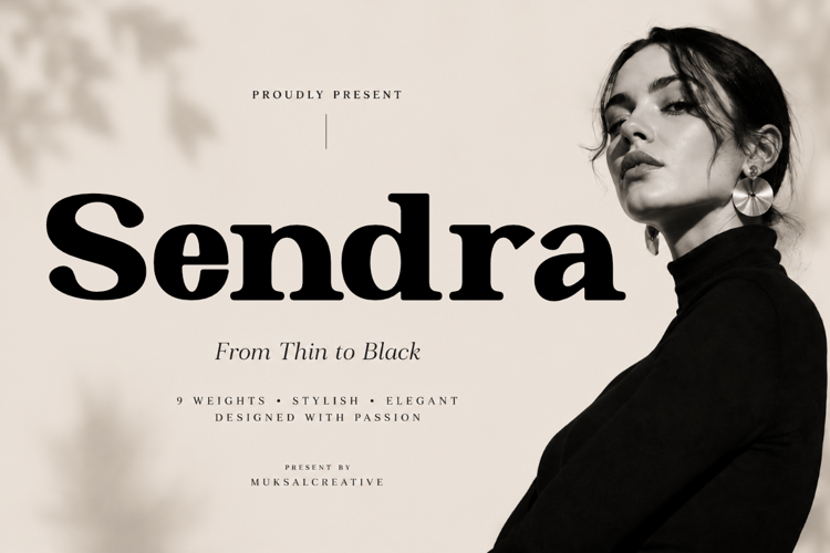 Preview of Sendra Thin Font