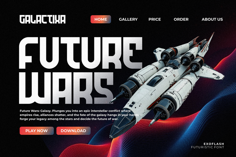 Preview of Exoflash Font