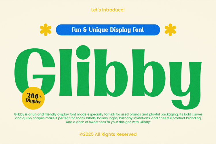 Preview of Glibby Font