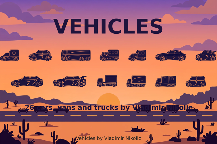 Preview of Vehicles Font