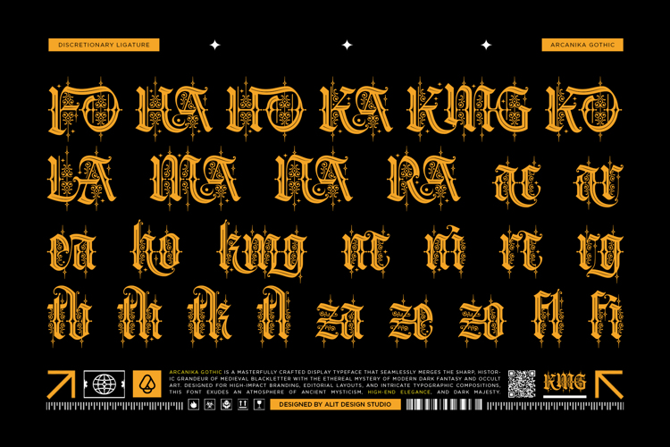 Preview of Arcanika Gothic Font