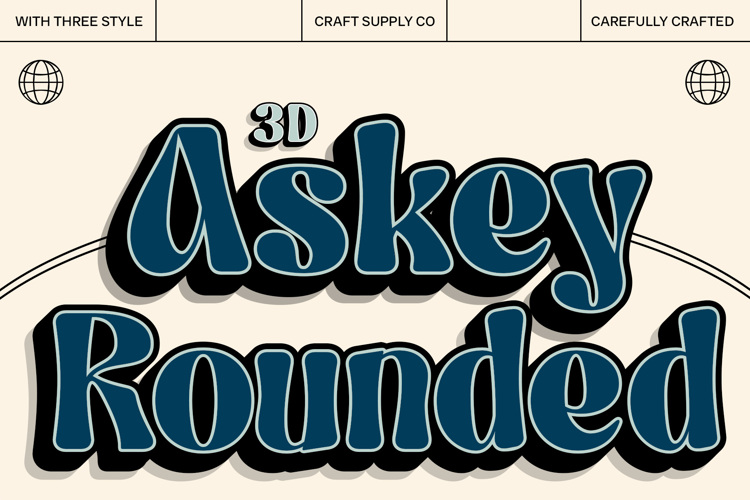 Askey Rounded 3D Font