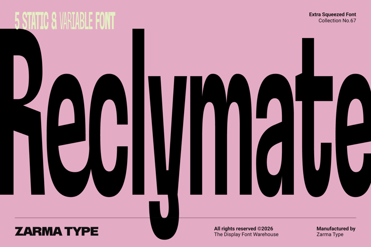Preview of Reclymate Bold Font