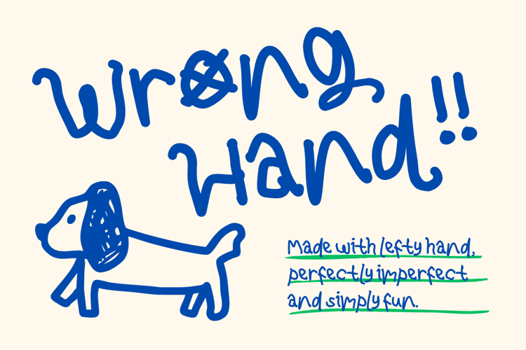 Preview of SL Wronghand Font