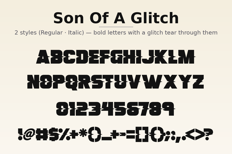 Preview of Son Of A Glitch Font