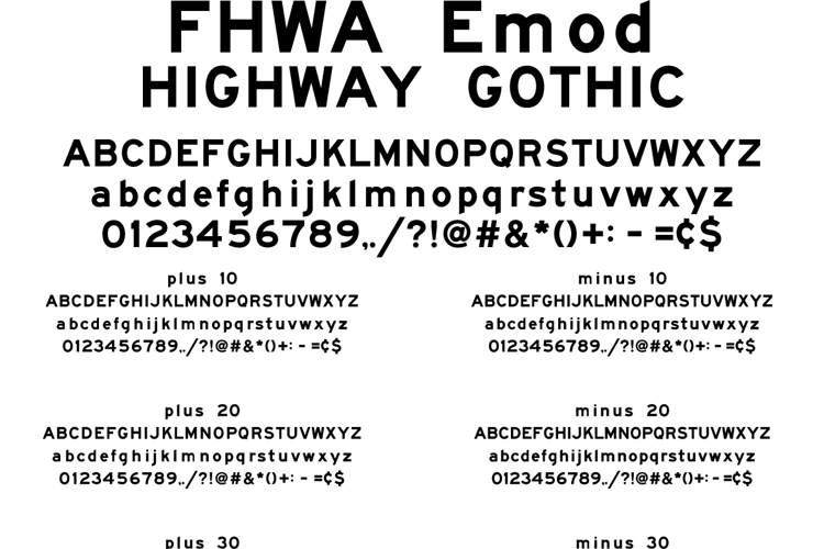 Highway Gothic FHWA Series Emod 2024 Font