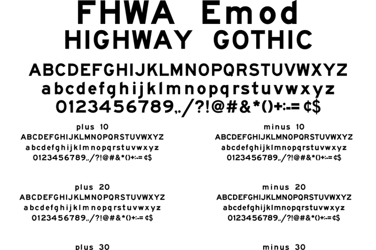 FHWA Series Emod 2020 Font