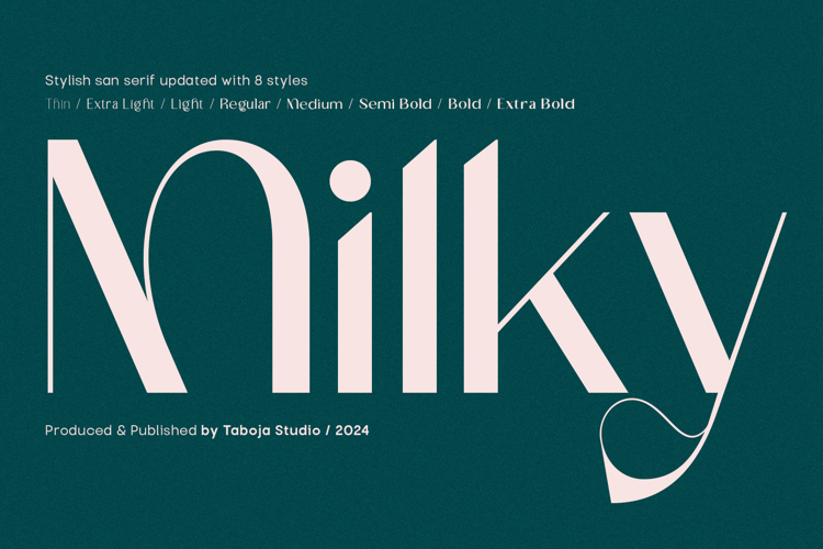 Preview of TBJ Milky Font
