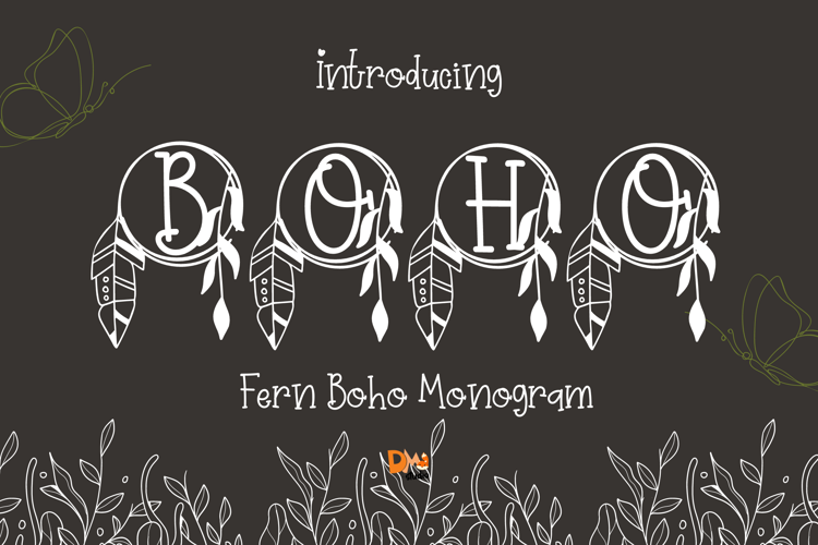 Preview of Fern Boho Monogram Font
