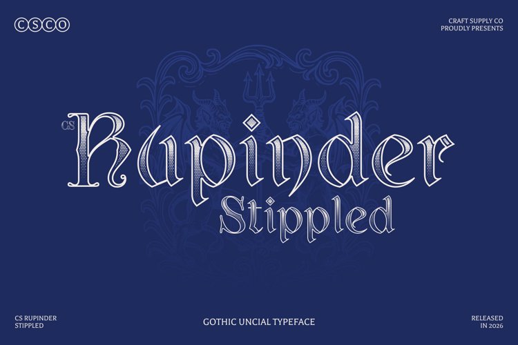 Preview of CS Rupinder Stippled Font