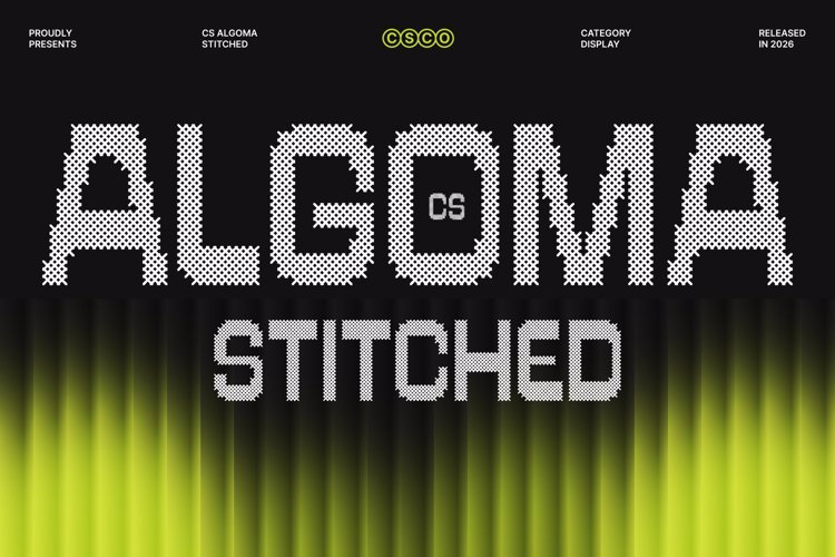 Preview of CS Algoma Stitched Font