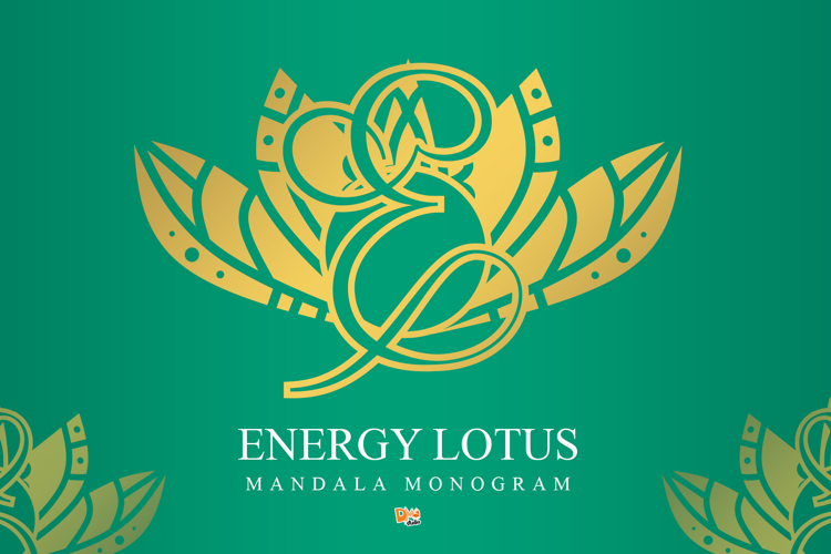 Energy Lotus Mandala Monogram Font